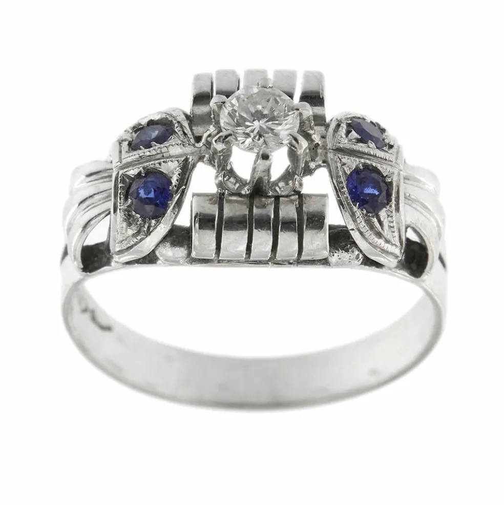 Bague avec saphirs et diamants