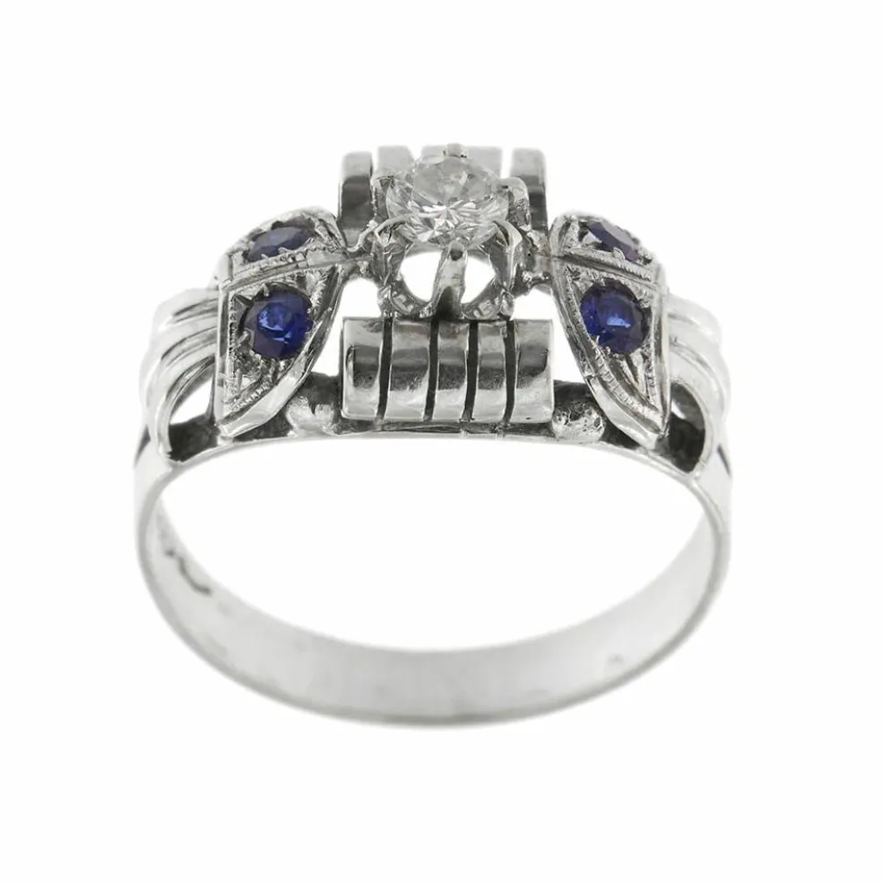 Bague avec saphirs et diamants