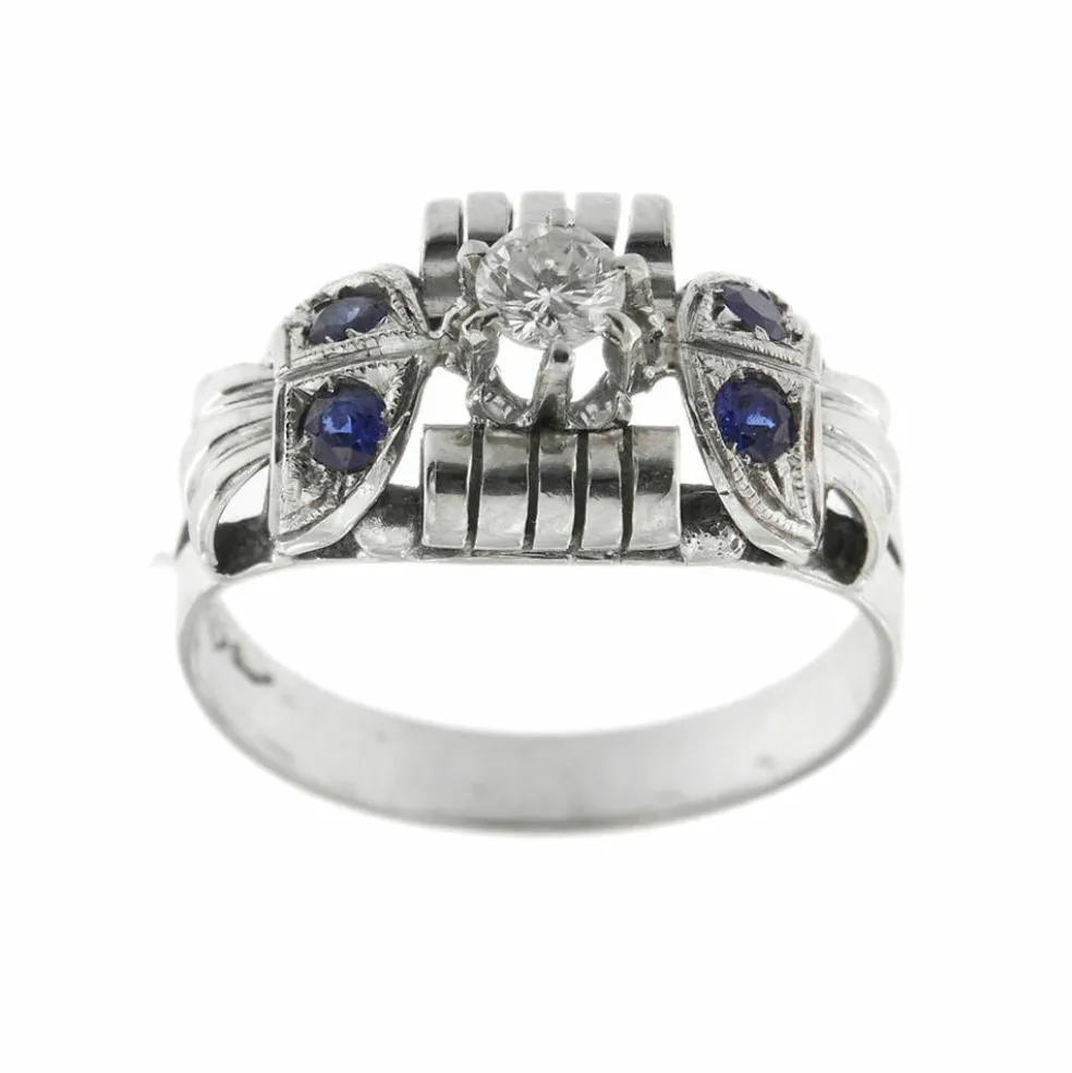 Bague avec saphirs et diamants
