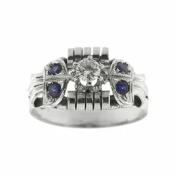 Bague avec saphirs et diamants