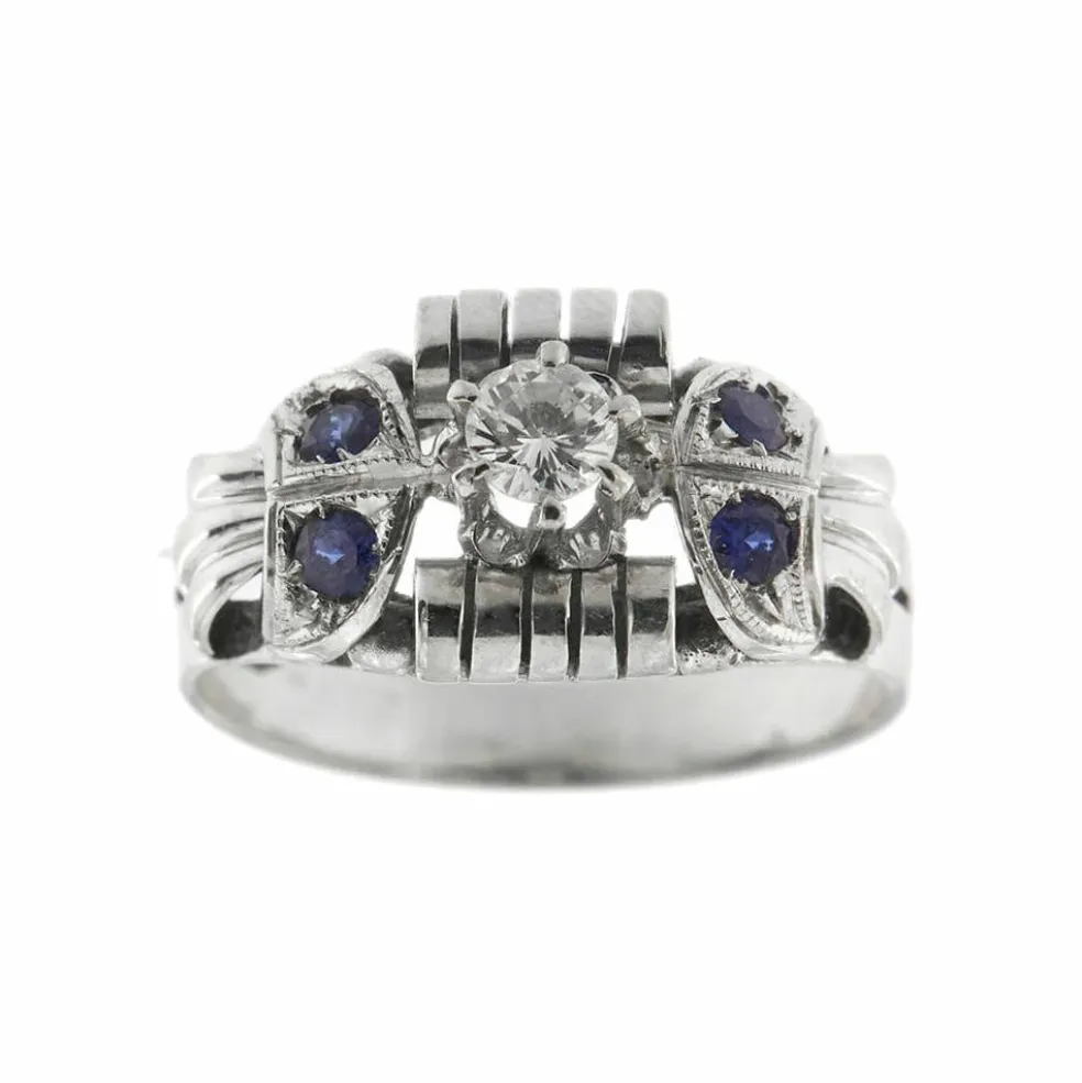 Bague avec saphirs et diamants