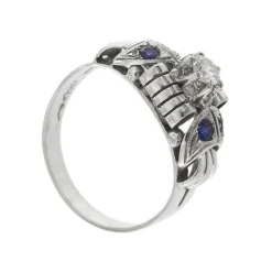 Bague avec saphirs et diamants