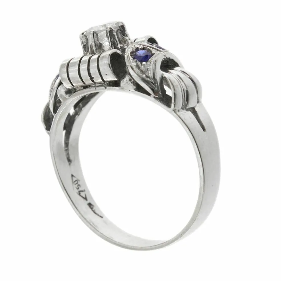 Bague avec saphirs et diamants