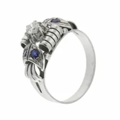 Bague avec saphirs et diamants