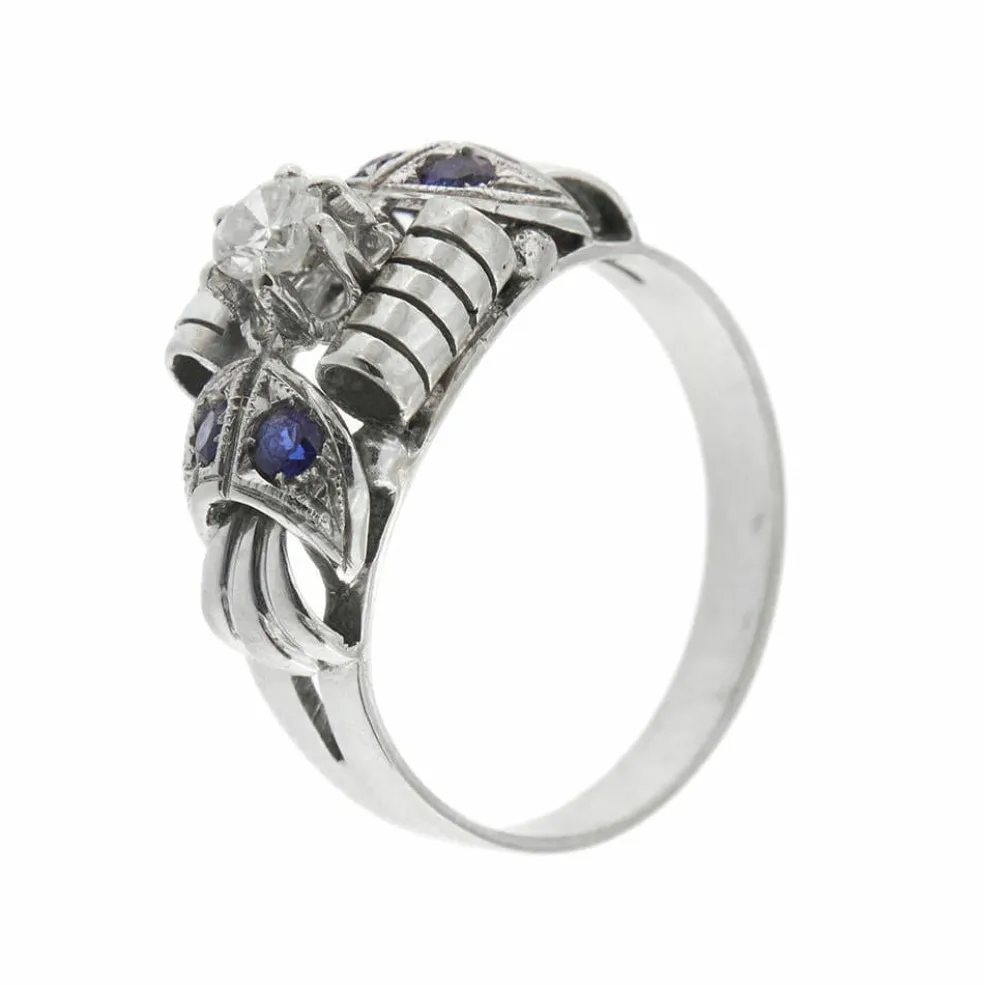 Bague avec saphirs et diamants