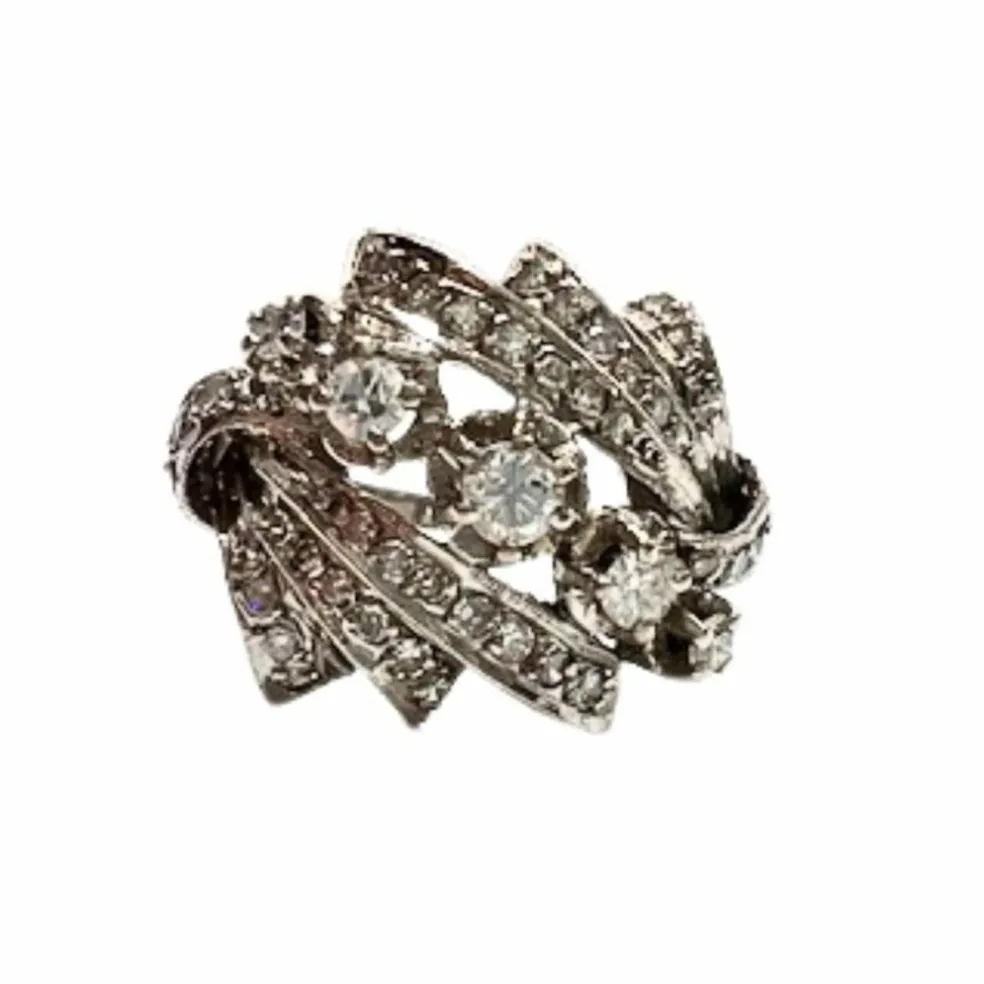 BAGUE BAGUE DESIGN 1940-1945 OR AVEC DIAMANTS