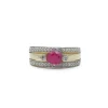 Bague bandeau 2 Ors Rubis Diamants