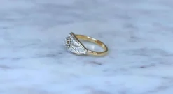 Bague Bandeau Art Déco 2 ors, diamants