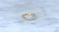 Bague Bandeau Art Déco 2 ors, diamants