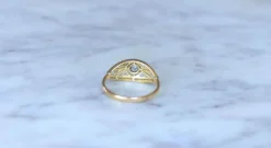 Bague Bandeau Art Déco 2 ors, diamants