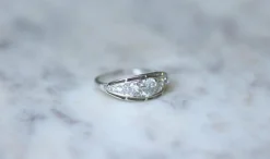 Bague Bandeau Art Déco platine diamants