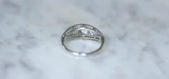 Bague Bandeau Art Déco platine diamants