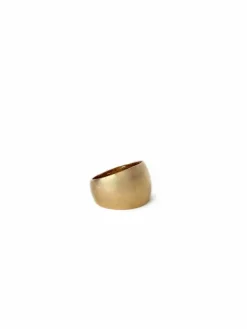 Bague bandeau bombée en or jaune