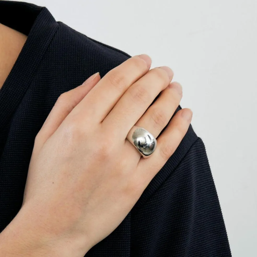 Bague bandeau Dael & Grau or gris