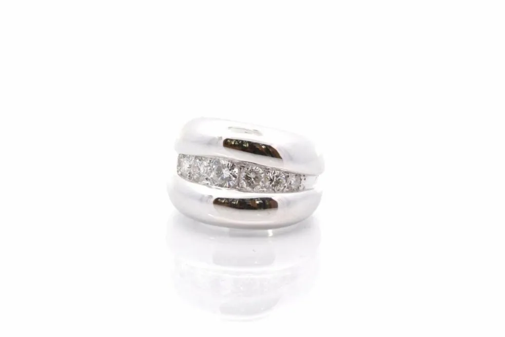 Bague bandeau diamants en or blanc