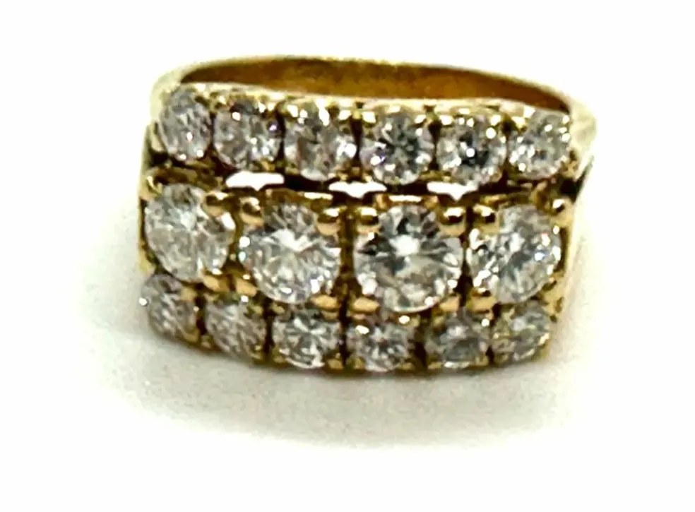 Bague bandeau diamants en or jaune