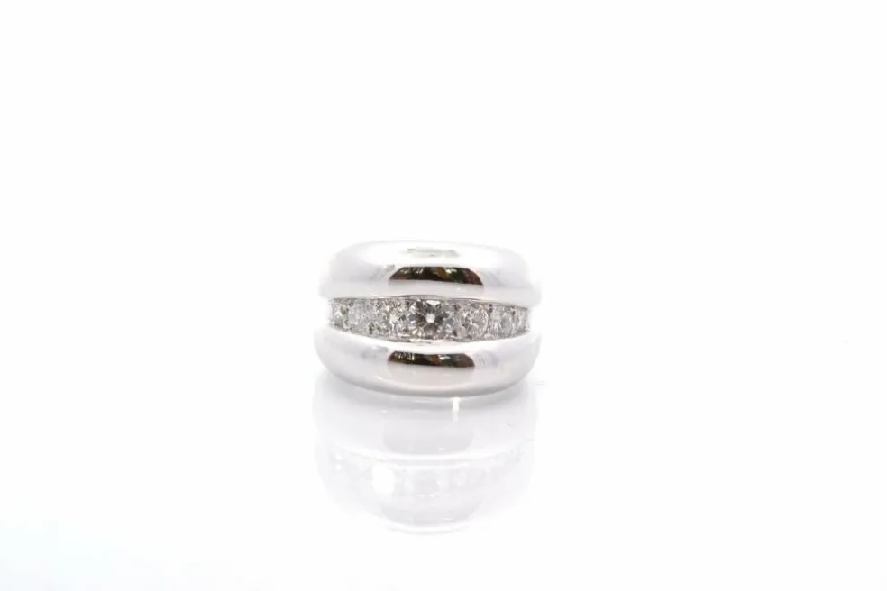 Bague bandeau diamants en or blanc