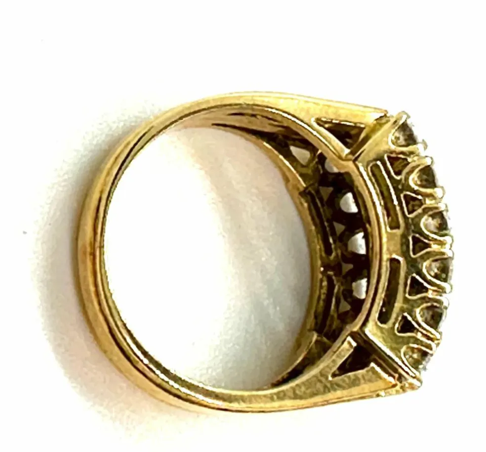 Bague bandeau diamants en or jaune