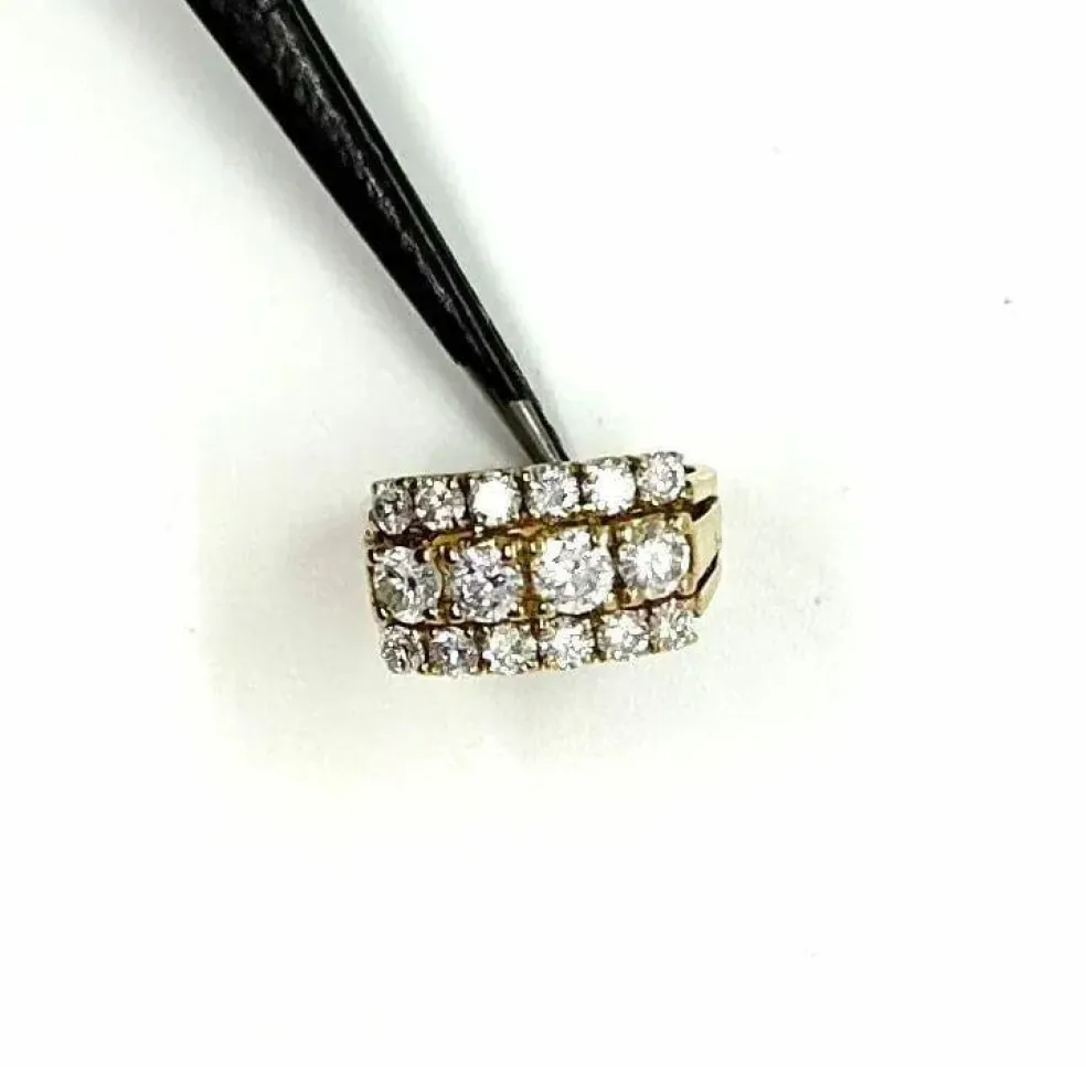 Bague bandeau diamants en or jaune