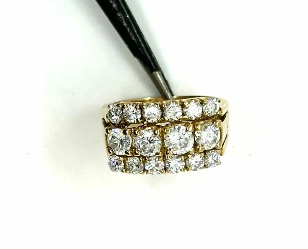 Bague bandeau diamants en or jaune