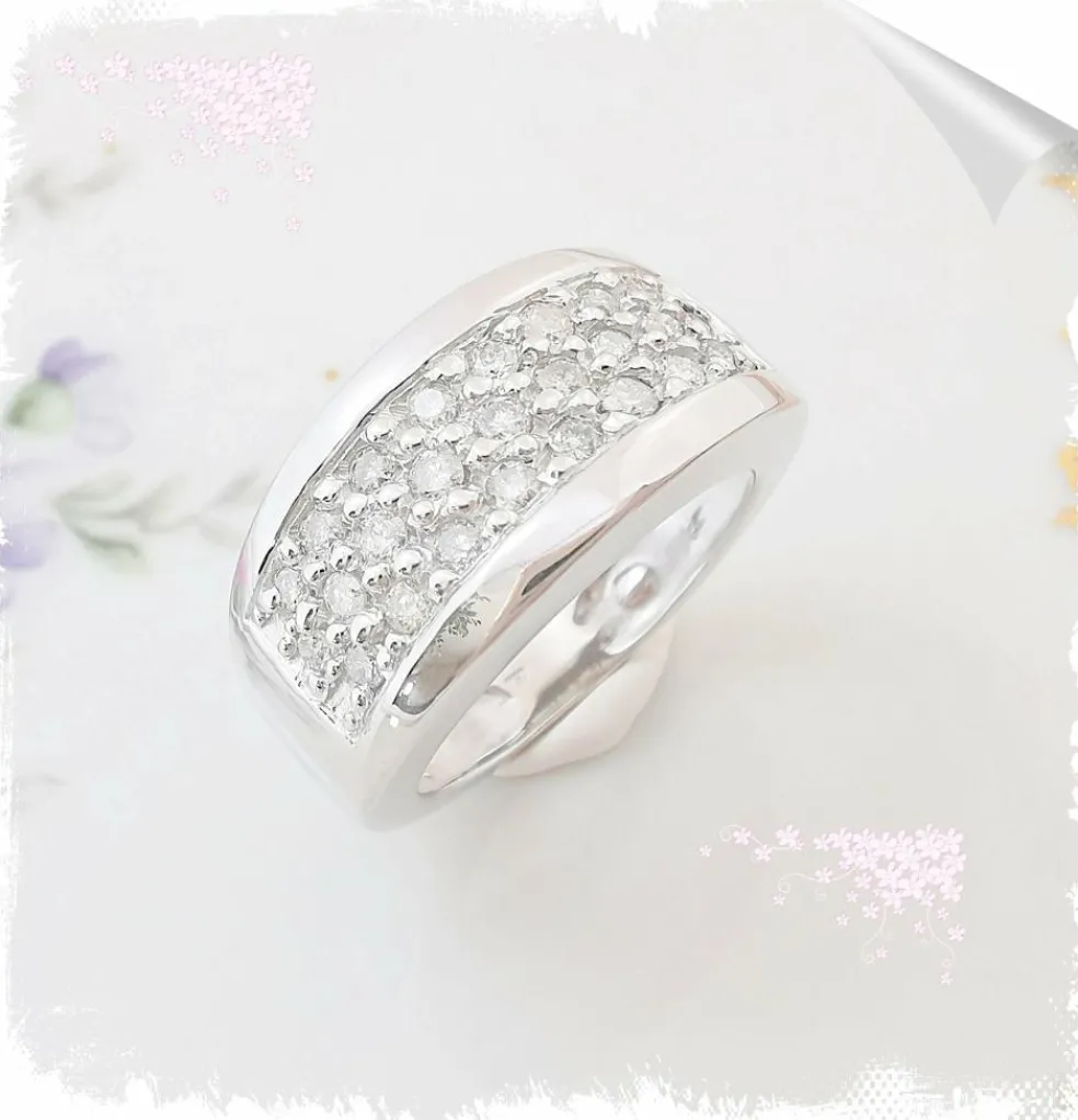 Bague Bandeau Diamants Or Blanc