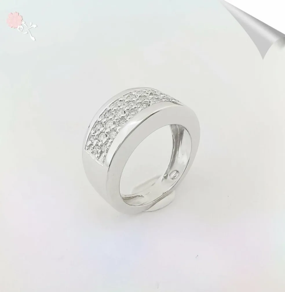 Bague Bandeau Diamants Or Blanc