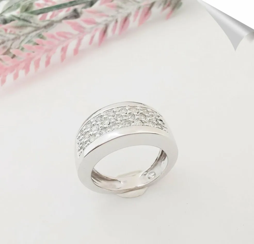Bague Bandeau Diamants Or Blanc
