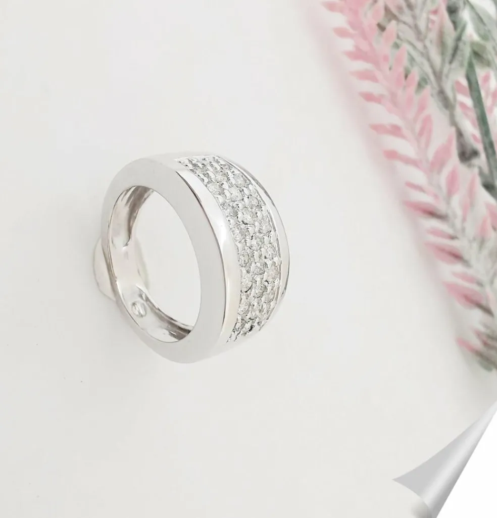 Bague Bandeau Diamants Or Blanc