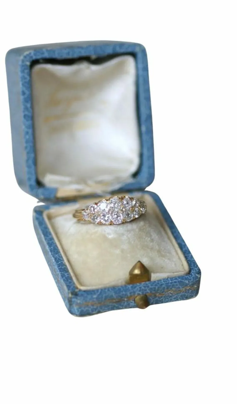 Bague Bandeau Double Ligne Diamants Taille Ancienne