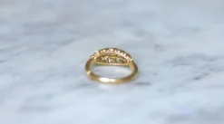 Bague Bandeau Double Ligne Diamants Taille Ancienne