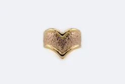 Bague bandeau en or jaune et or rose