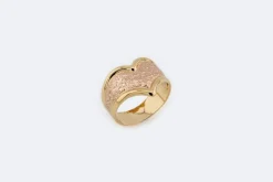 Bague bandeau en or jaune et or rose