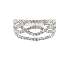 Bague bandeau Or blanc Diamants