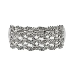 Bague Bandeau Or blanc Diamant