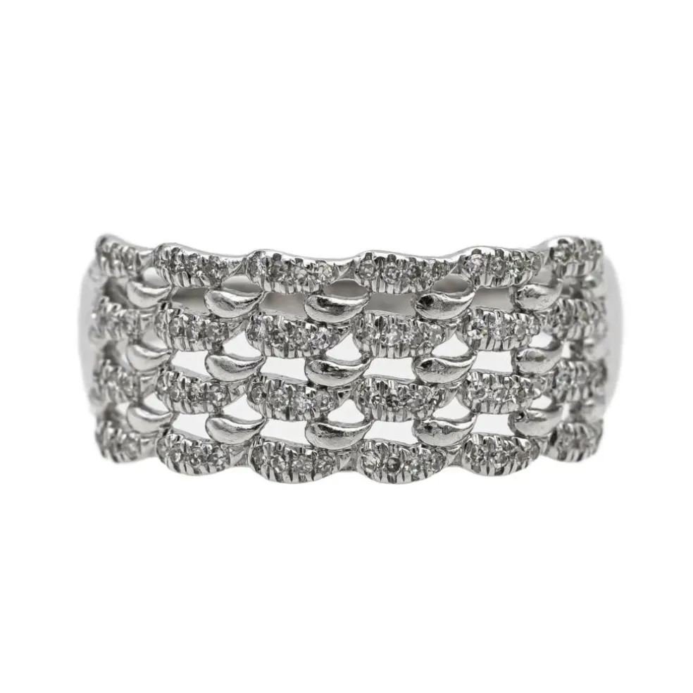 Bague Bandeau Or blanc Diamant