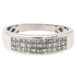 Bague Bandeau Or blanc Diamant