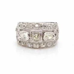 Bague bandeau Or blanc Diamants