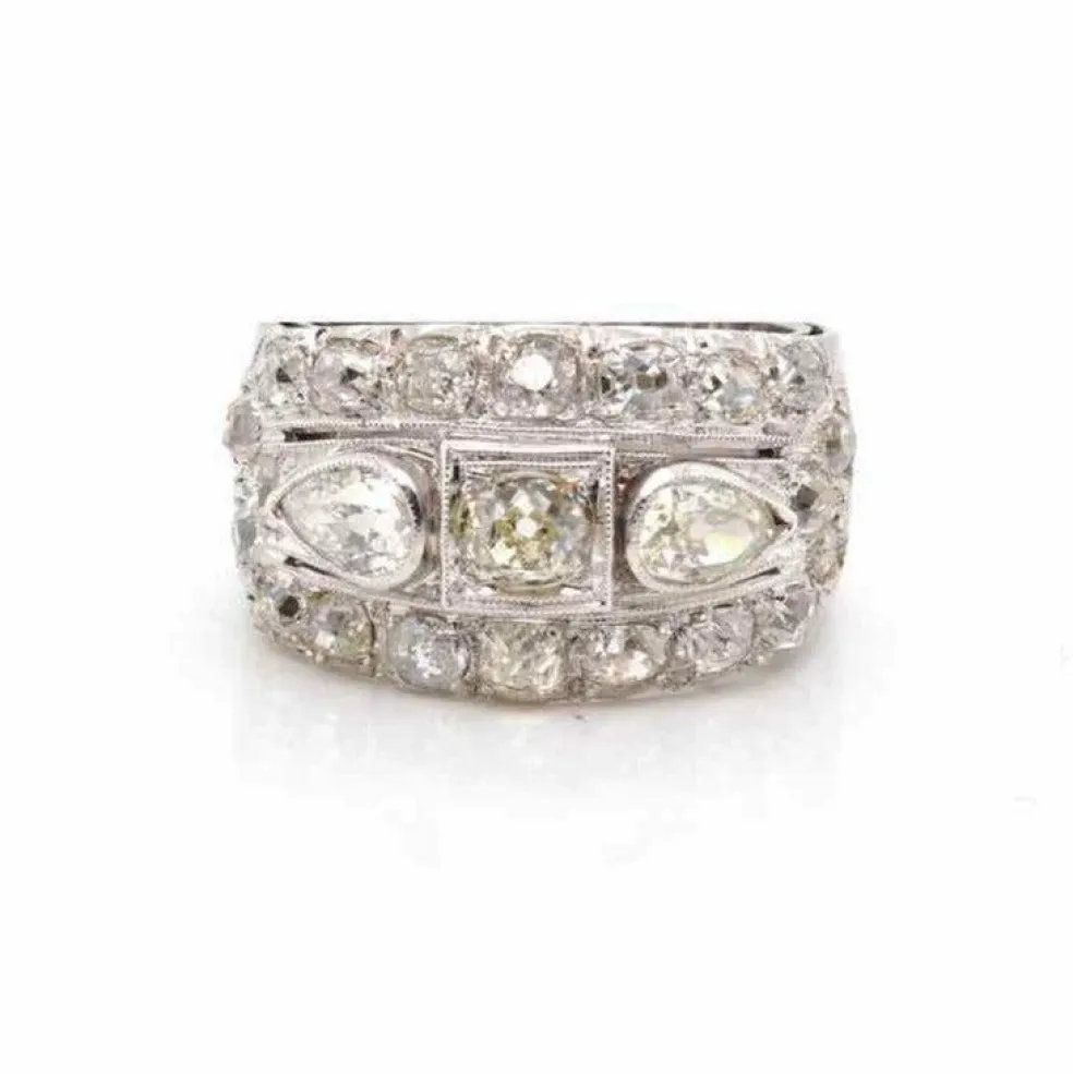 Bague bandeau Or blanc Diamants