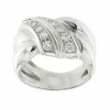 Bague bandeau or blanc diamants