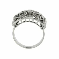 Bague bandeau or blanc diamants