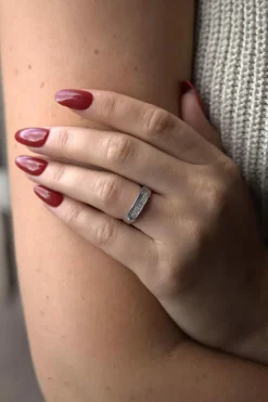 Bague Bandeau Or blanc Diamant