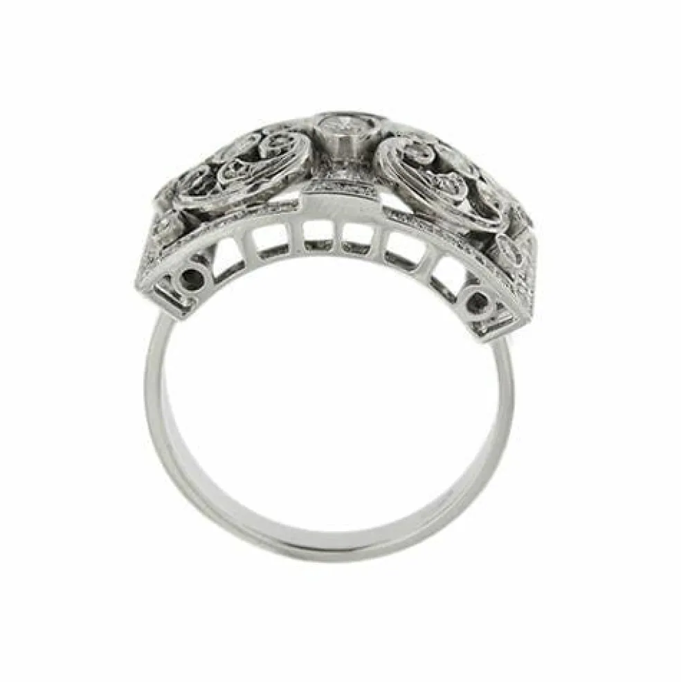 Bague bandeau or blanc diamants