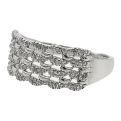 Bague Bandeau Or blanc Diamant