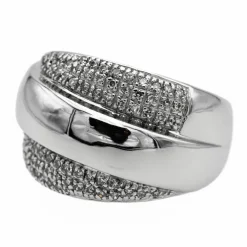 Bague Bandeau Or blanc Diamant