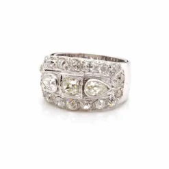 Bague bandeau Or blanc Diamants