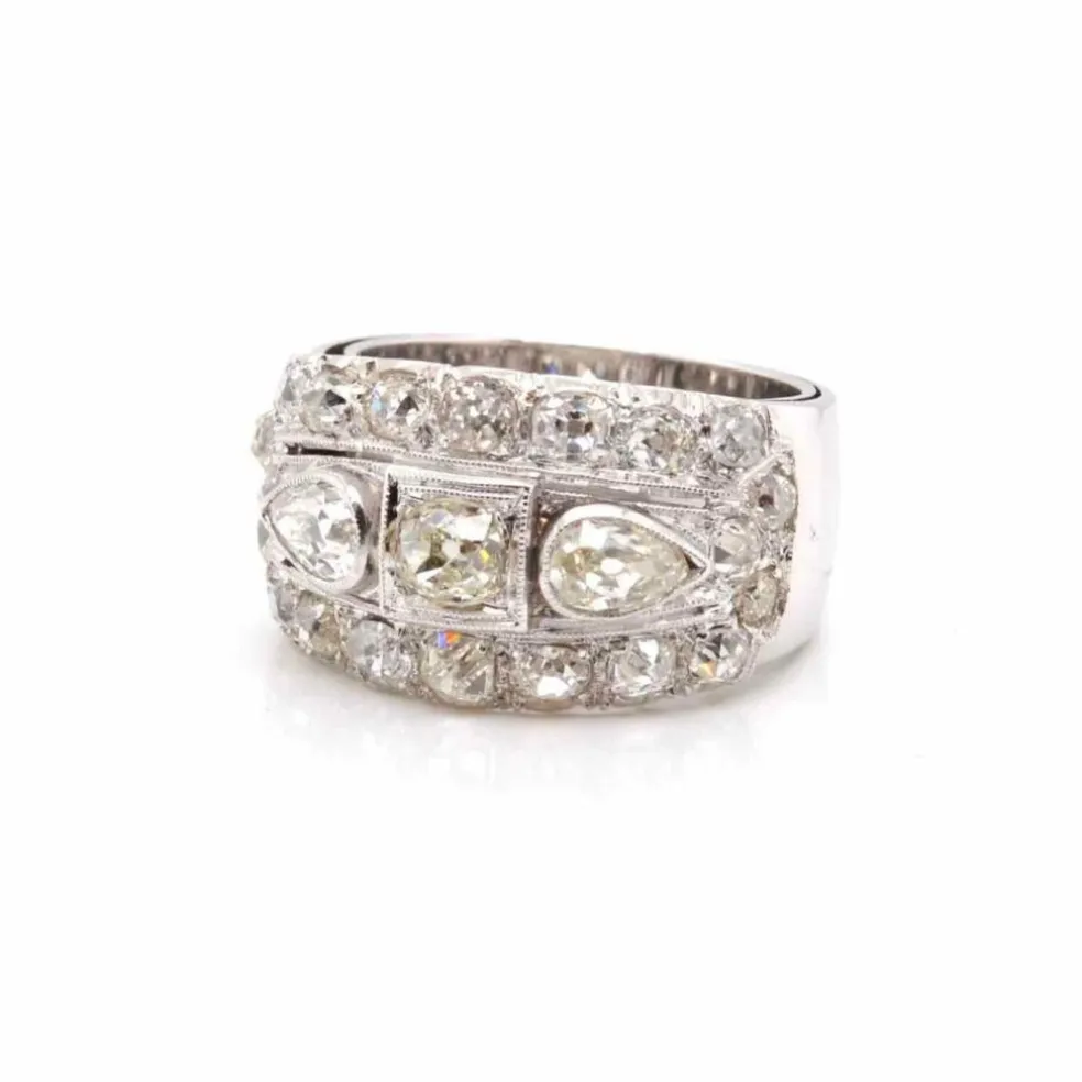 Bague bandeau Or blanc Diamants