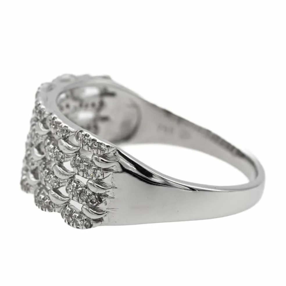 Bague Bandeau Or blanc Diamant