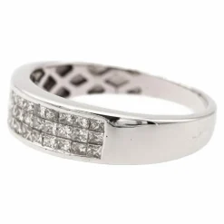 Bague Bandeau Or blanc Diamant