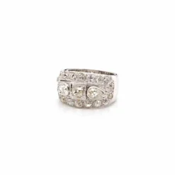Bague bandeau Or blanc Diamants
