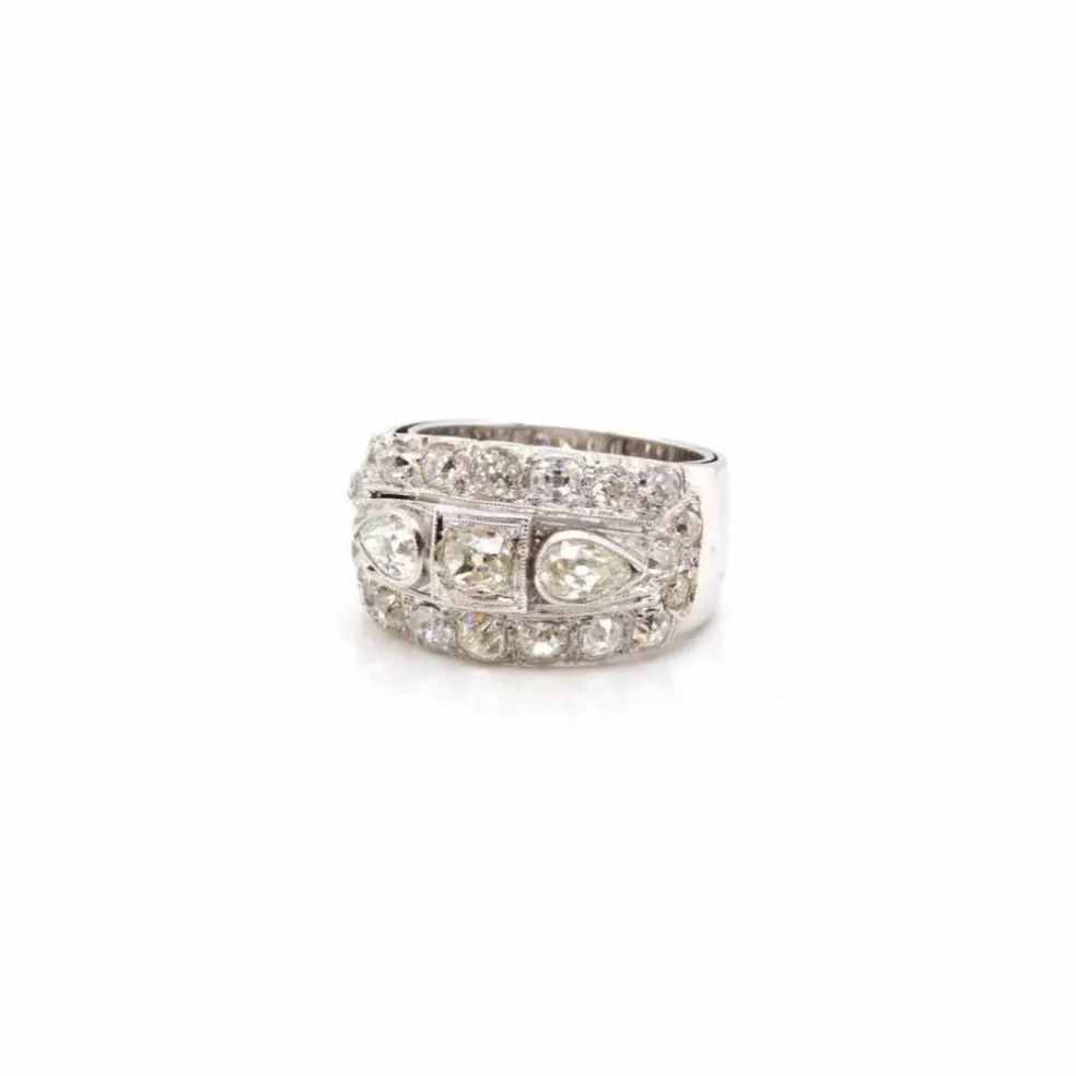 Bague bandeau Or blanc Diamants